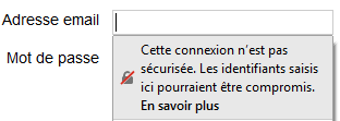 Connexion non sécurisée